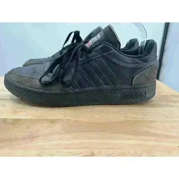 Adidas HOOPS‎ Black Low Classic Vintage Inspired Lace Up Sneaker Men's Size 11 - Picture 7 of 10